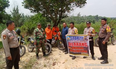 Antisipasi Karhutla, Polsek Minas Polres Siak Gelar Patroli Gabungan Dengan Pihak TNI Dan BPBD