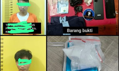 Tim Opsnal Satres Narkoba Polres Siak Amankan Dua Orang Pria Diduga Pelaku Penyalahgunaan Narkotika.