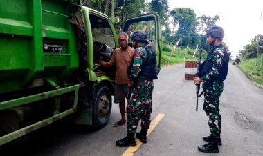 Antisipasi Penyusupan dan Penyelundupan Satgas Yonif 122/TS Pos Kalimo Kembali Gelar Pemeriksaan Sepanjang Jalan Trans Papua Papua