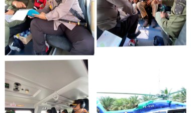 AKBP ASEP SUJARWADI. SH S.I.K  lakukan Patroli Udara Gabungan Antisipasi Karhutla