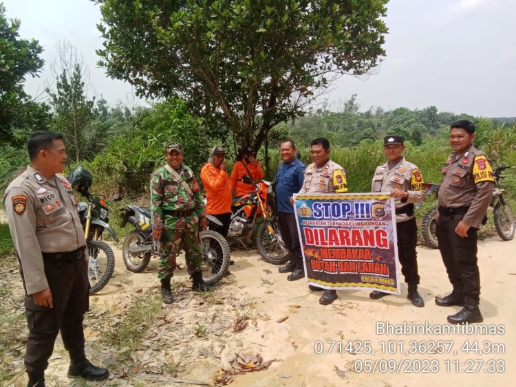 Antisipasi Karhutla, Polsek Minas Polres Siak Gelar Patroli Gabungan Dengan Pihak TNI Dan BPBD