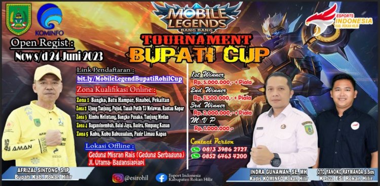 Buruan Daftar.. Turnamen Mobile Legend Bupati Rohil Cup 2023 Segera Digelar