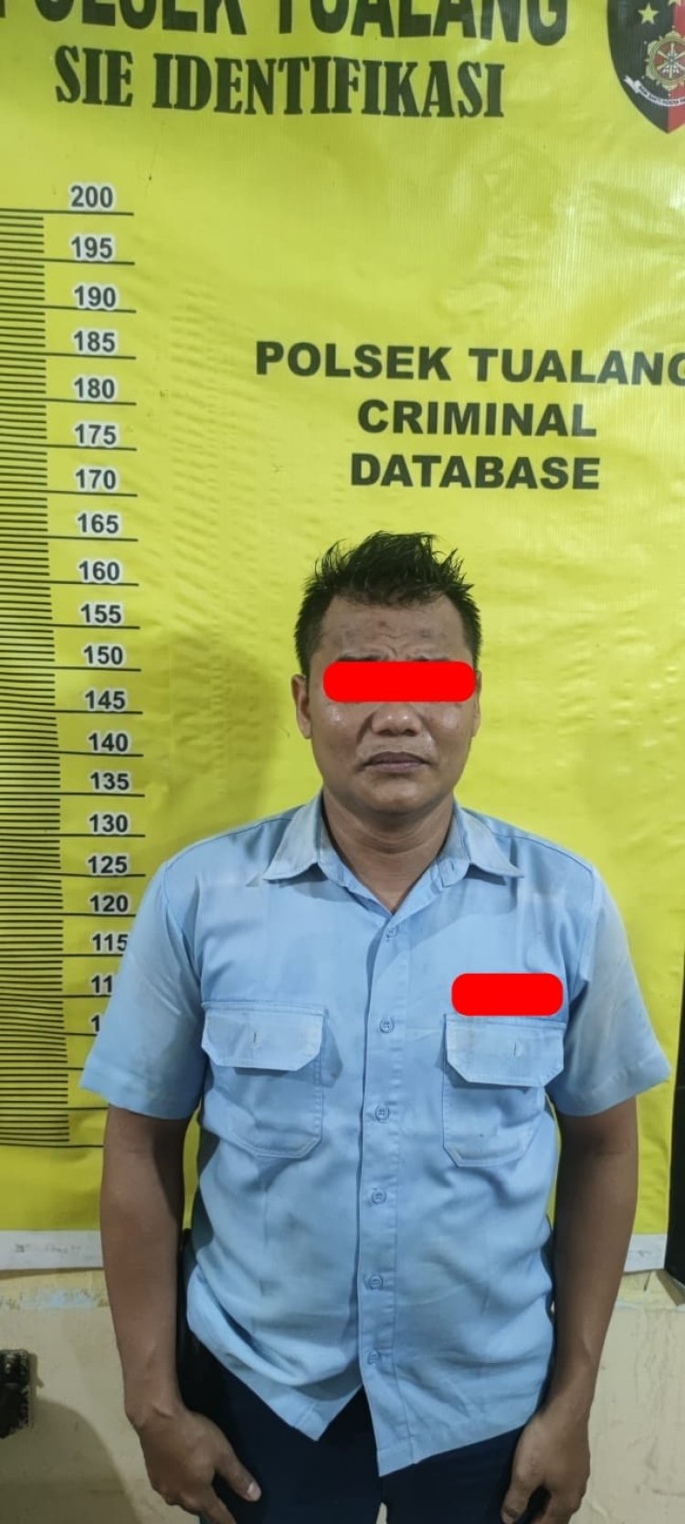 Pelaku Pencabulan Anak Tetangga di Amankan Tim Opsnal Polsek Tualang
