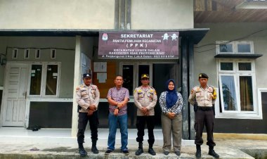 Jaga Keamanan Jelang Pemilu 2024, Polsek Lubuk Dalam sambangi Panwascam dan PPK Kecamatan Lubuk Dalam