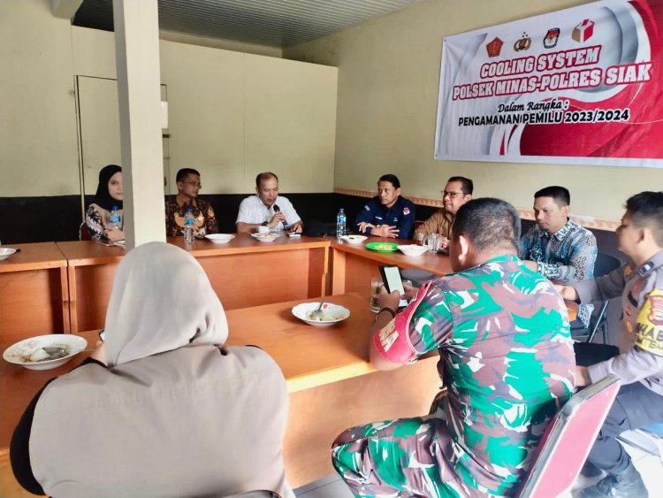 Melalui Coffee Morning Polsek Minas Bersinergi Ciptakan Suasana Aman Menjelang Pemilu 