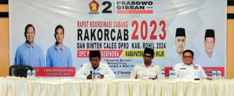 Partai Gerindra Rohil Gelar Rakorcab dan Bimtek