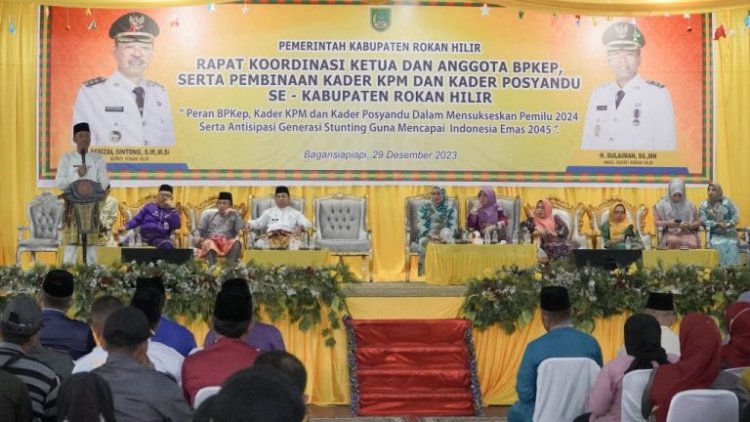 Pemkab Rohil Gelar Rakor Dalam Rangka Mensukseskan Pemilu 2024 serta Antisipasi Generasi Stunting Guna Mencapai Indonesia Emas 2045