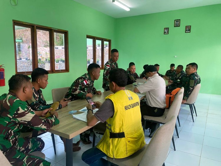 Peningkatan Kesehatan di Perbatasan: Satgas Pamtas RI-RDTL Lakukan Screening Malaria