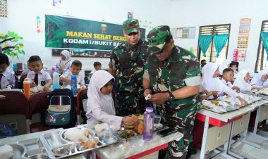 Kodam I/BB Dukung Gizi Anak dengan Program Makanan Sehat di SDN Sunggal 