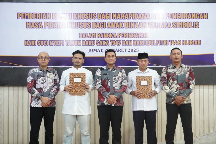 Rutan Kelas I Pekanbaru Ikuti Penyerahan Remisi Khusus Hari Raya Idul Fitri dan Nyepi 2025
