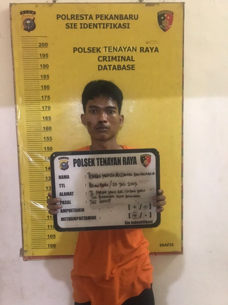 Pelaku Jambret Diamankan Polsek Tenayan Raya, Nyaris Dihakimi Massa