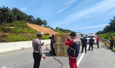 Olah TKP Awal, Ditlantas Polda Riau Sebut Kecelakaan di Ruas Tol Permai Akibat Pengemudi Mengantuk