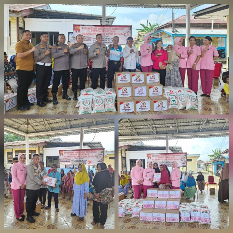 Kapolres Rohil Silaturahmi dan Beri Sembako Jelang HUT Bhayangkara 79