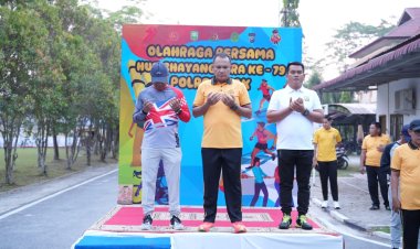 Wakil Ketua DPRD Siak Menang Tarik Tambang di HUT Bhayangkara ke-79 Polres Siak