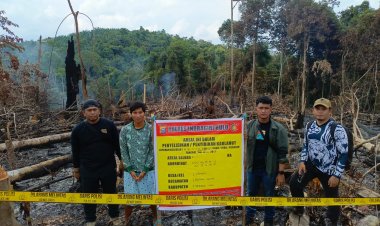 Polisi Amankan Pelaku Pembakar Lahan di Indragiri Hulu