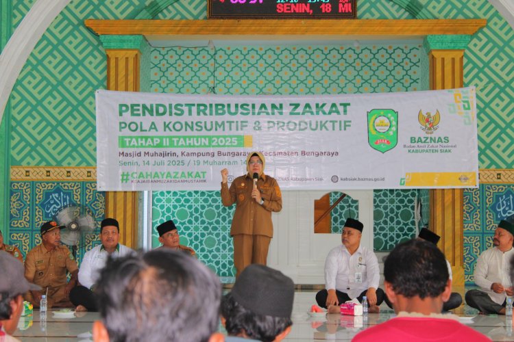 Baznas Siak Salurkan Zakat ke 356 Mustahik Bungaraya