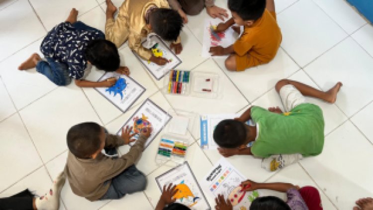 Mahasiswa UNRI Tanamkan Literasi Anak Desa di Kampar Lewat Kelas Ceria