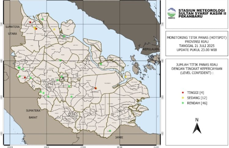 Titik Panas Riau Turun Drastis, BMKG Imbau Waspada Cuaca Ekstrem
