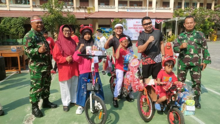 HUT RI ke-80, Satgas TMMD 125 Kodim 0735/Surakarta Gelar Gerak Jalan & Senam