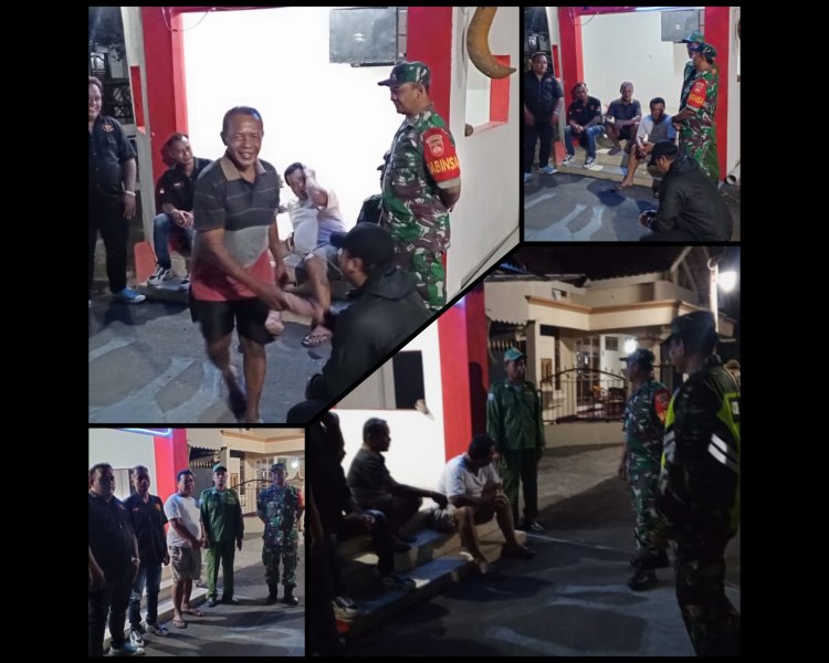 Koramil 04/Teras Boyolali Patroli Malam Bersama Linmas & Ormas