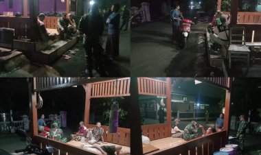 Babinsa Sambi dan Linmas Gelar Patroli Rutin Jaga Kamtibmas Boyolali