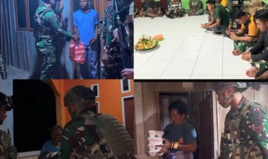 Satgas Yonif 763/SBA Gelar Syukuran Kenaikan Pangkat di Perbatasan Papua