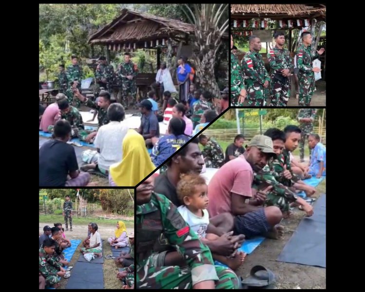 Syukuran Kenaikan Pangkat Pos Subin, TNI Tebar Kasih untuk Warga Papua Barat Daya