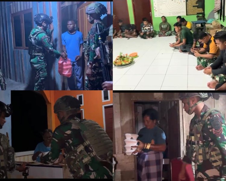 Satgas Yonif 763/SBA Gelar Syukuran Kenaikan Pangkat di Perbatasan Papua