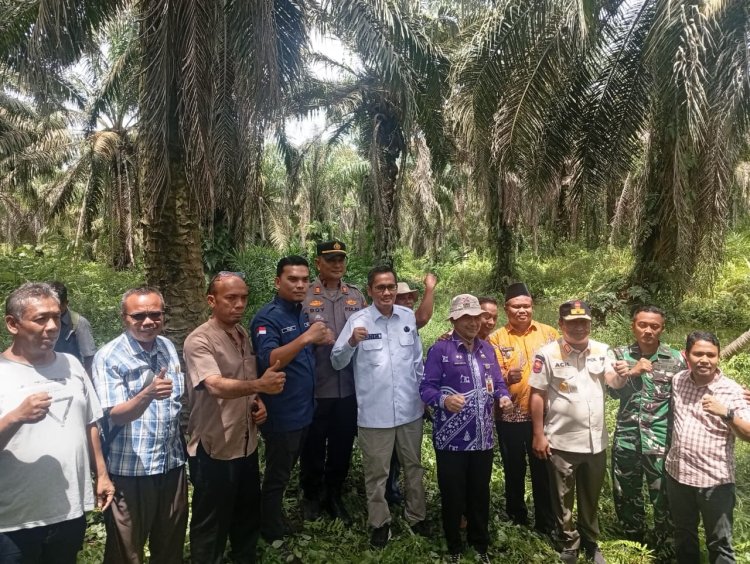 Pemkab Rohil dan Rohul Tinjau Batas Daerah di Sei Meranti