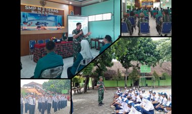 Babinsa Latih Siswa SMPN 2 Teras Boyolali Jadi Pemimpin Muda Berkarakter