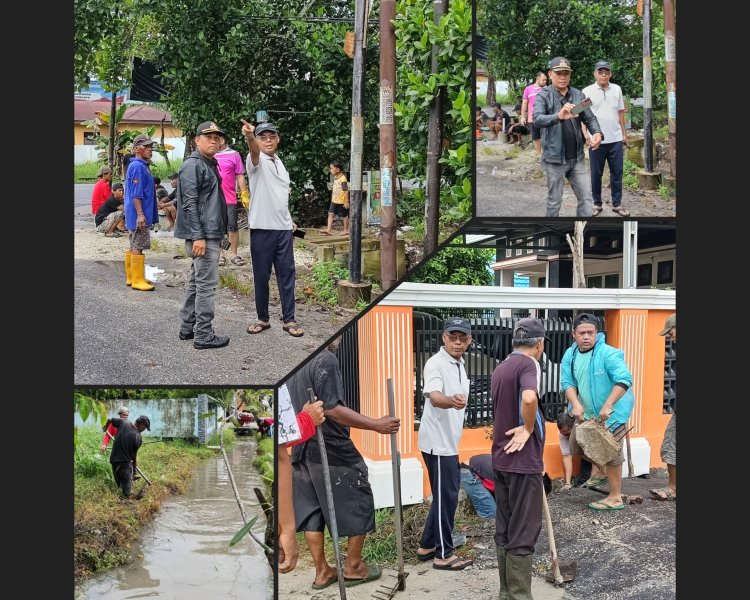 Hujan Tak Menghentikan Kebersamaan, Warga RT 03 RW 04 Tangkerang Barat Bersatu Gotong Royong Lawan Banjir