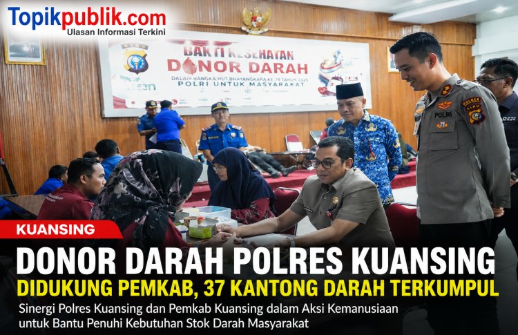 Donor Darah Polres Kuansing Didukung Pemkab, 37 Kantong Darah Terkumpul